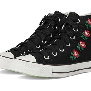 Converse Black Floral High-Top Sneakers